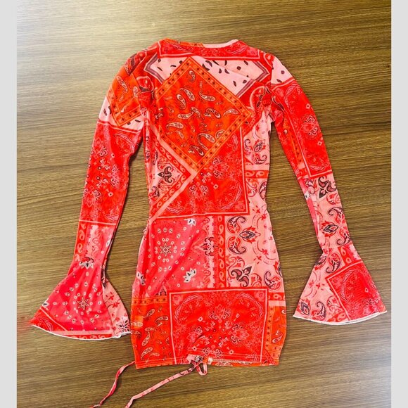 Patchwork Mesh Bodycon Dress | Size S - Picture 3 of 5